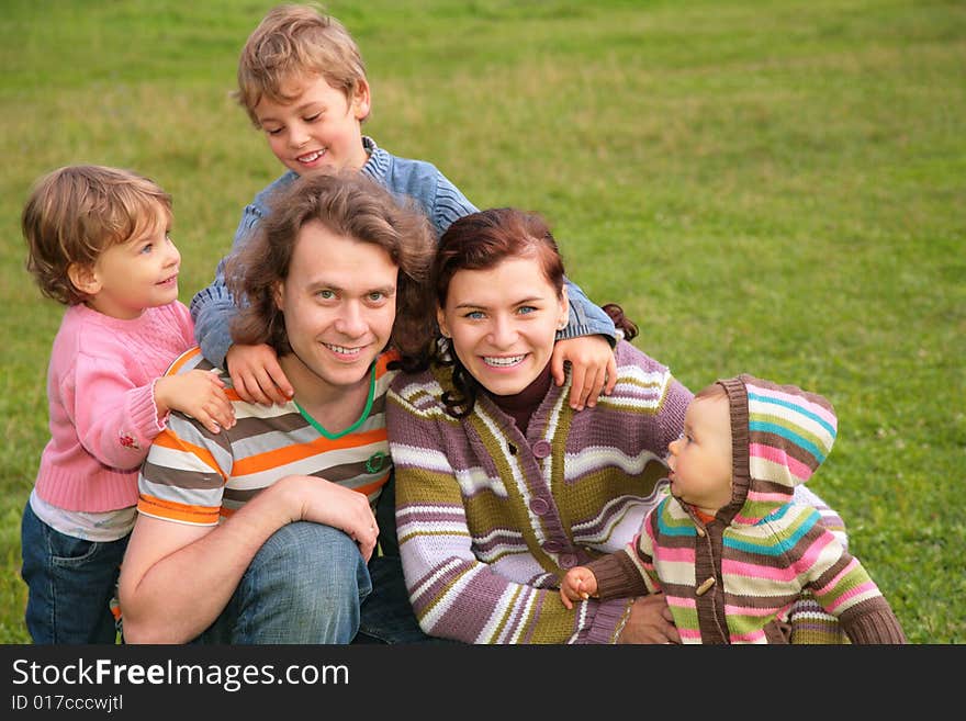 Family of five outdoor