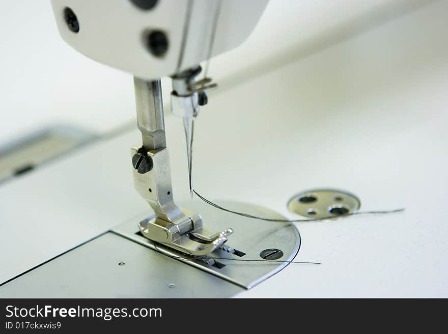 A sewing machine and on a table