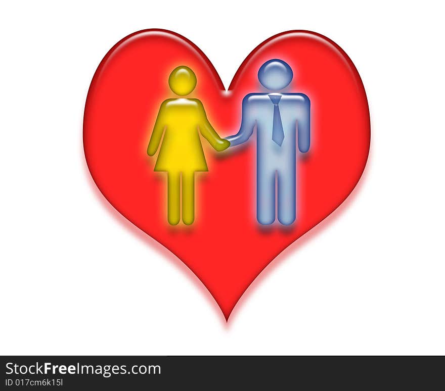 Abstract image of a greeting couple. Abstract image of a greeting couple