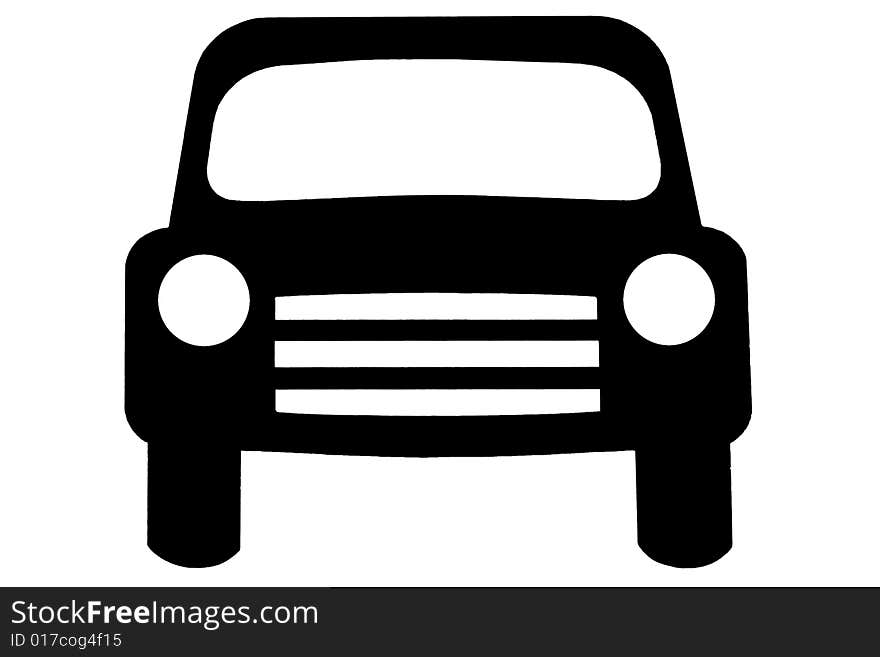 A vehicle illustrated for road sign clip art