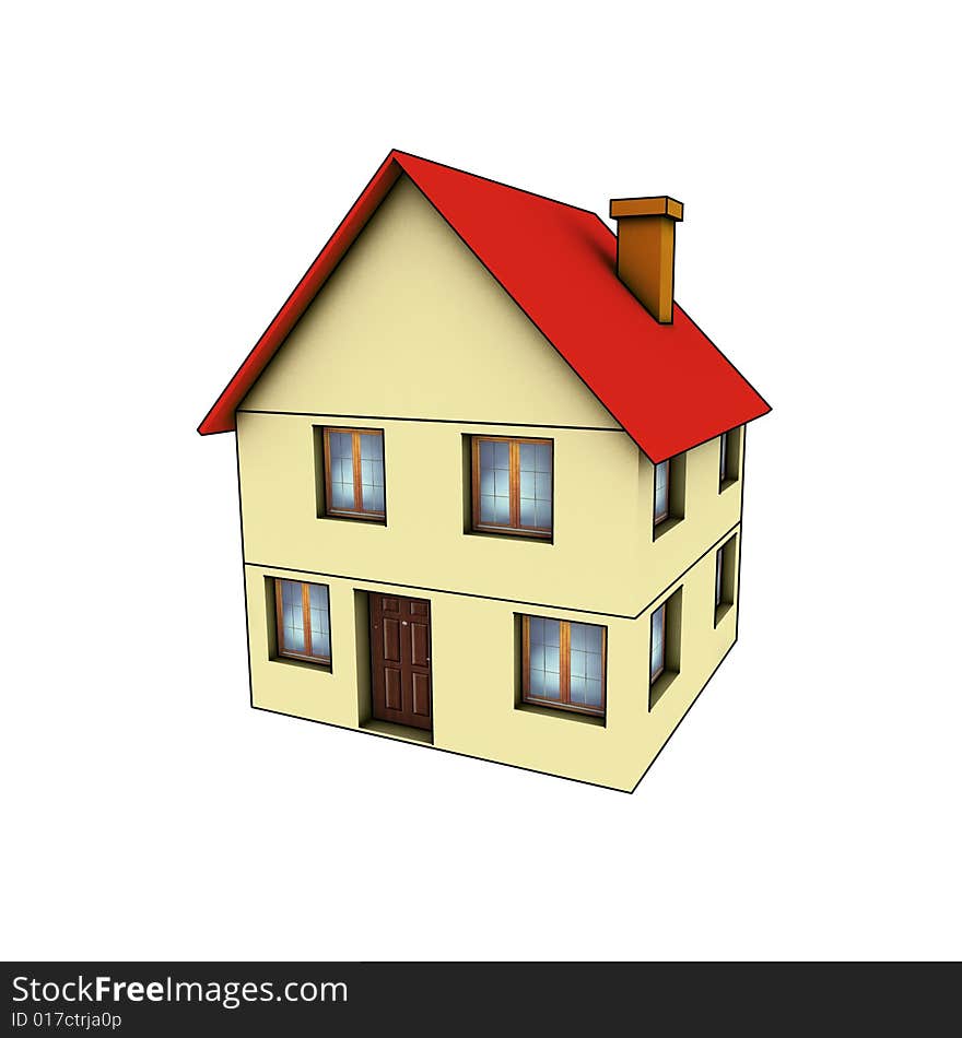 House - 3d render isolated illustration on white. House - 3d render isolated illustration on white