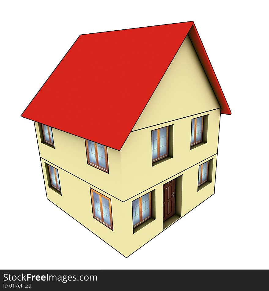 House - 3d render isolated illustration on white. House - 3d render isolated illustration on white