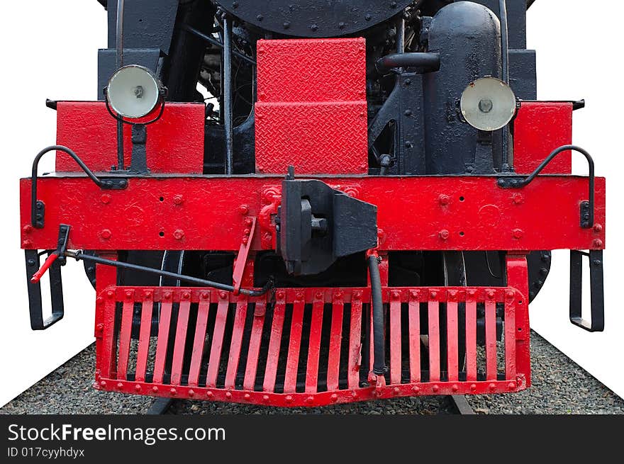 Old (retro) steam engine (locomotive) on isolated background. Old (retro) steam engine (locomotive) on isolated background.