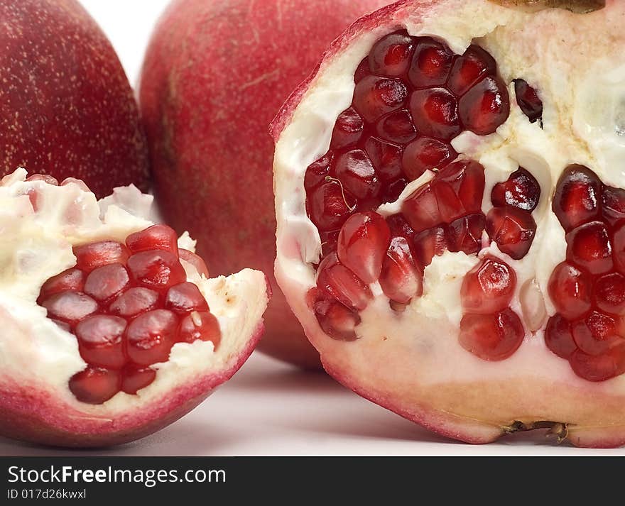 Pomegranate isolated on white