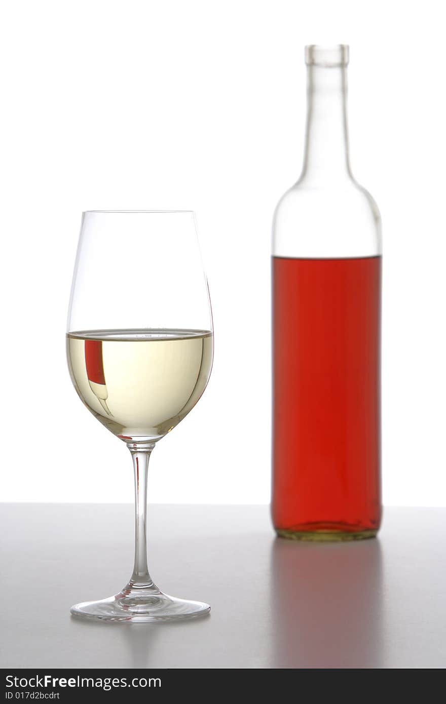 Two wine bottle red and white. Two wine bottle red and white