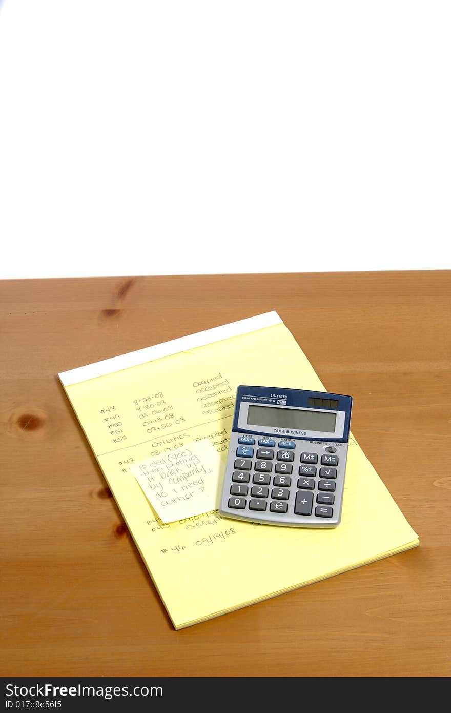 Calculator On Desk