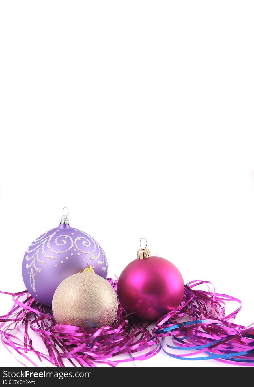 Background with a christmas-tree decoration different color.