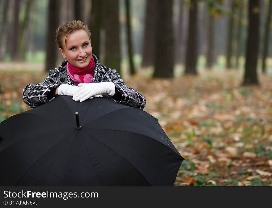 Nice girl at the autumn park. Nice girl at the autumn park