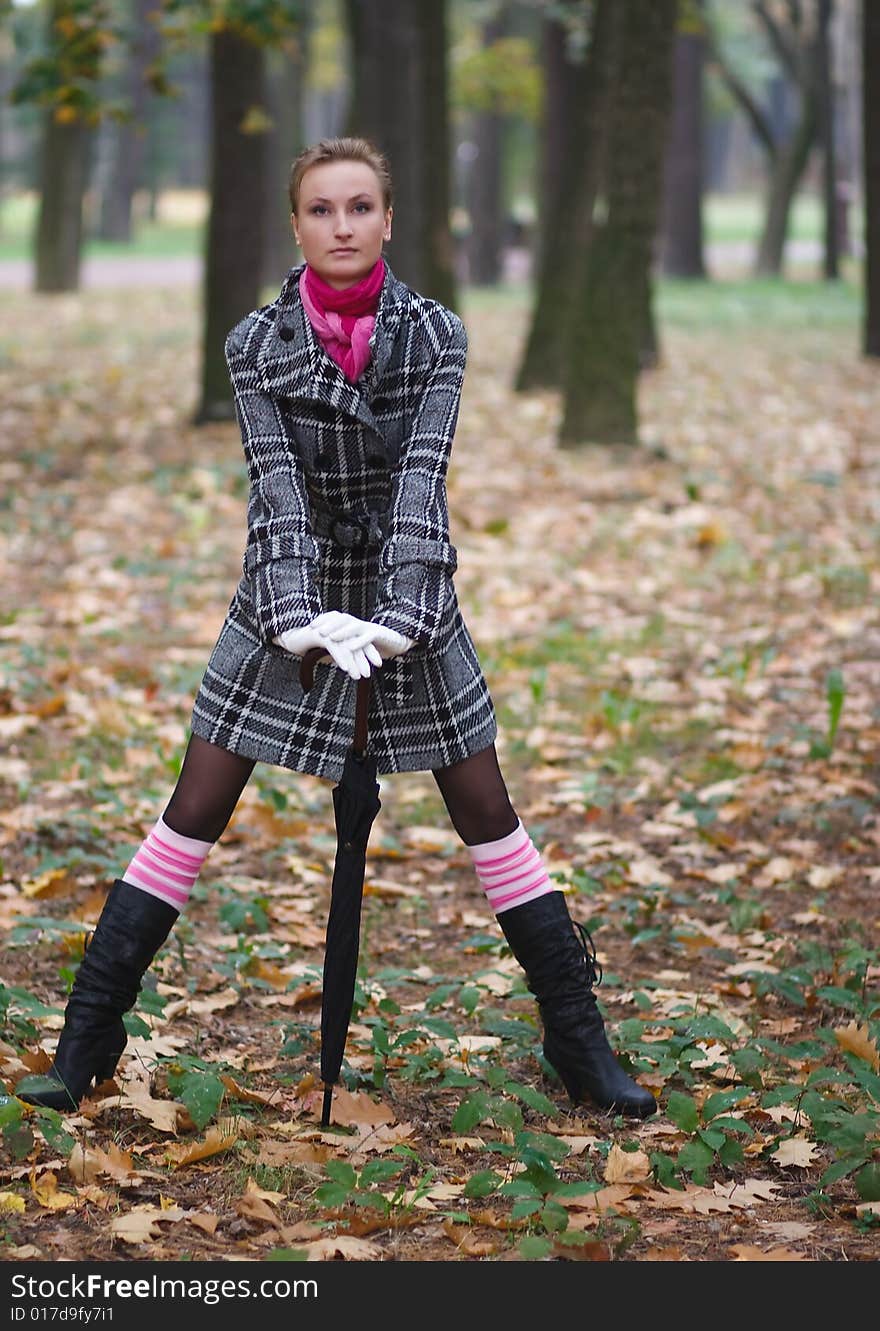 Nice girl at the autumn park. Nice girl at the autumn park