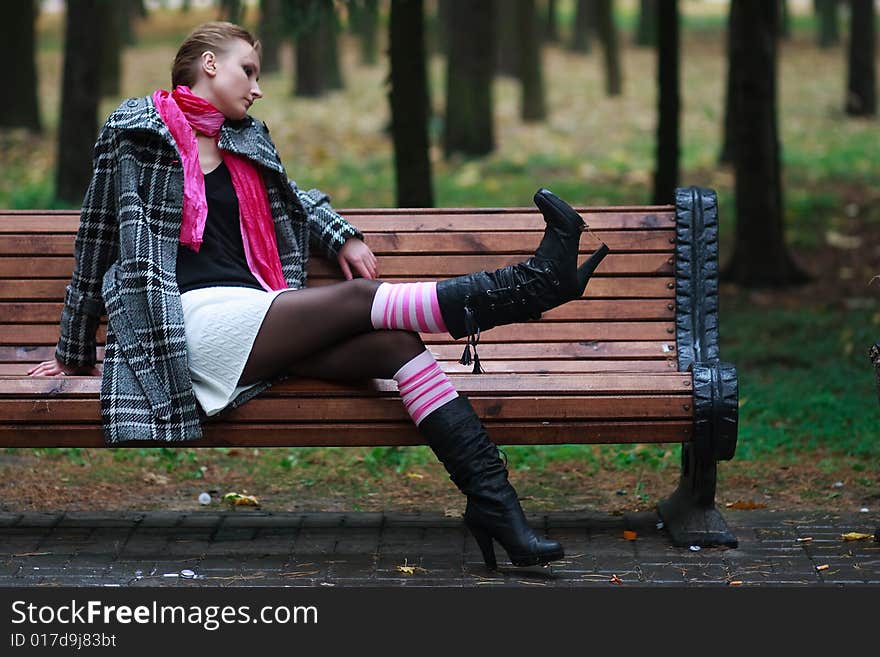 Nice girl at the autumn park. Nice girl at the autumn park