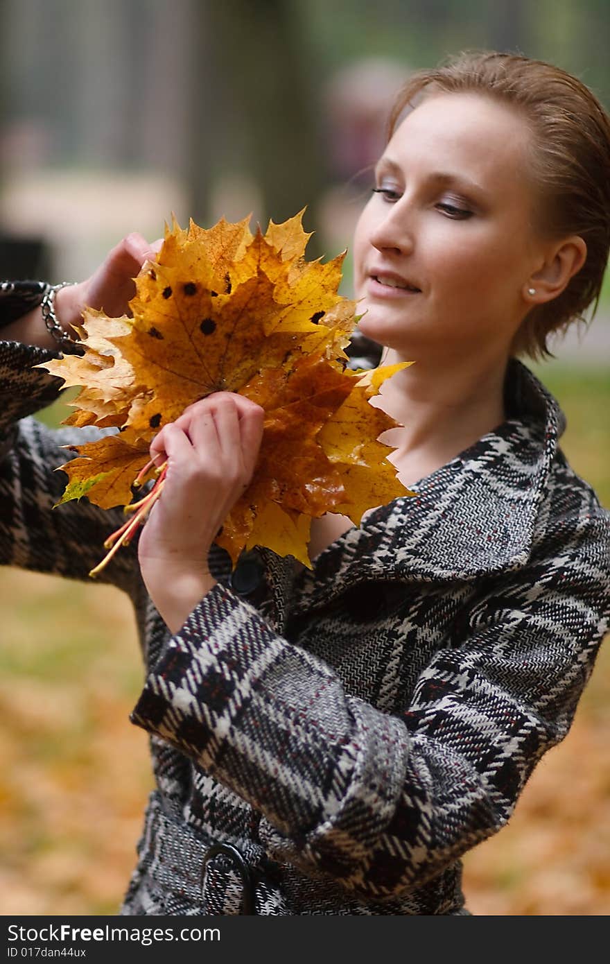 Nice girl at the autumn park. Nice girl at the autumn park