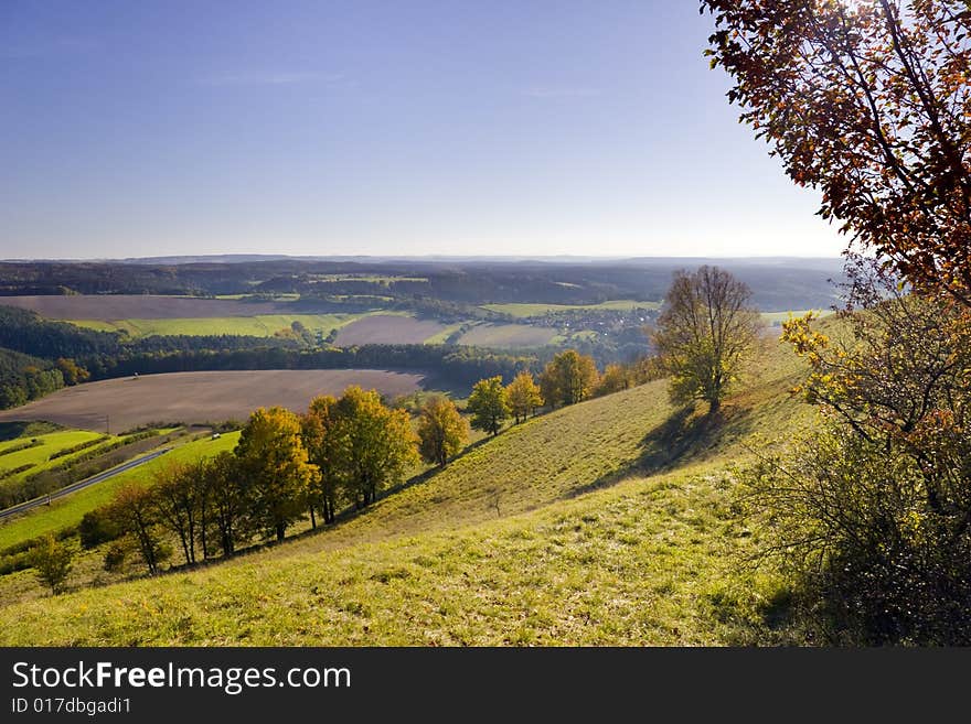 Mountain Landscape at Autumn, Saaletal, Germany