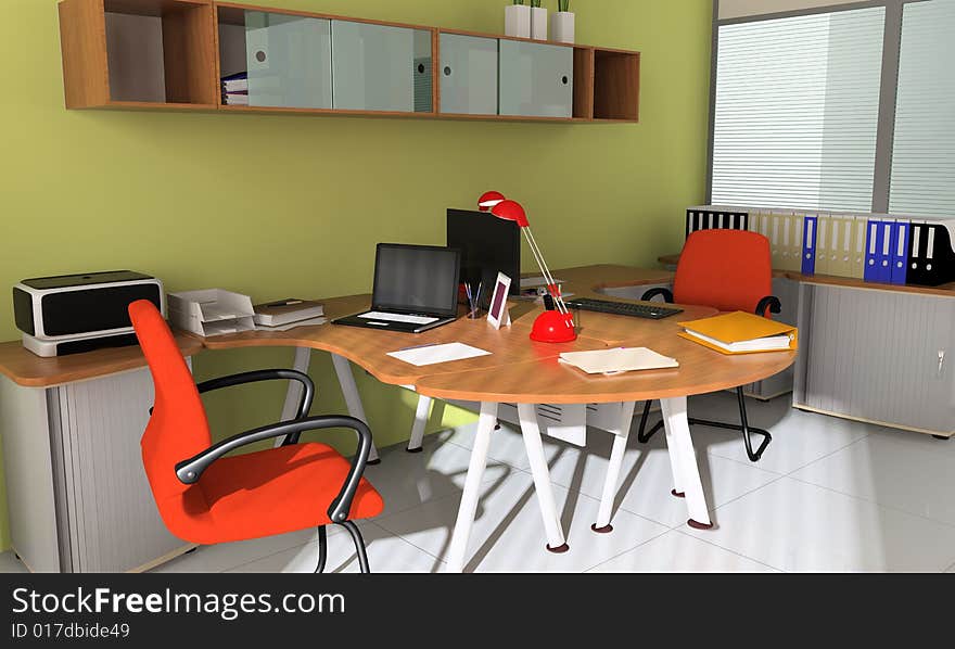 Modern interior with furniture for office. Modern interior with furniture for office