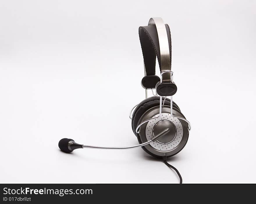 Multimedia headphones on white background