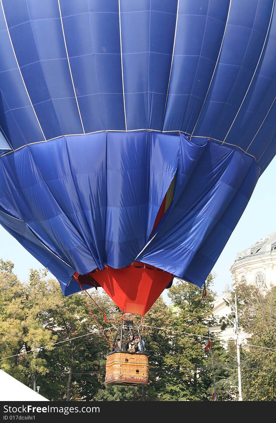 Advertising balloon in the city