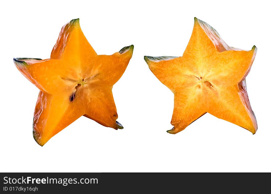 Two sections of carambola