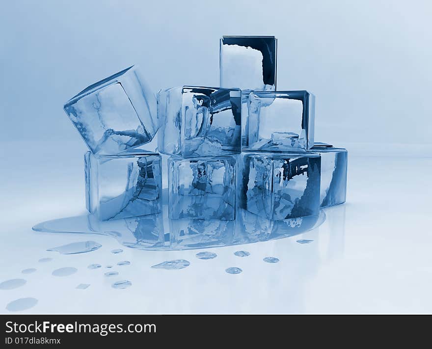 Melting ice cubes