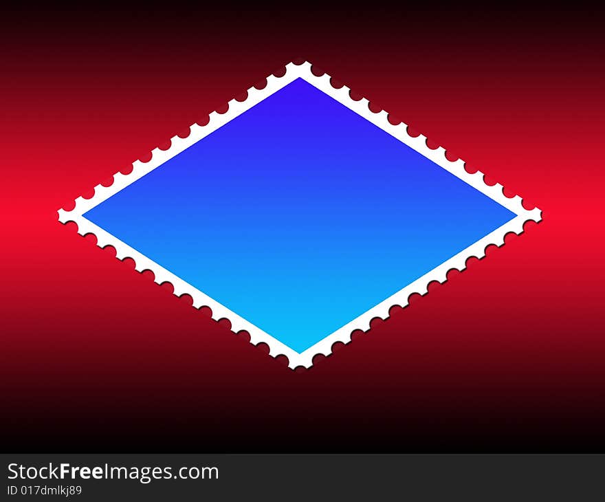 Parallelogram shape postage stamp frame. Parallelogram shape postage stamp frame