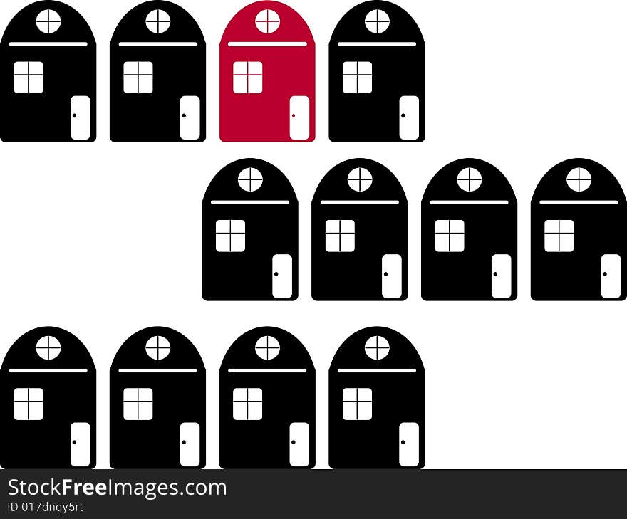 Choose your special house. Real estate illustration