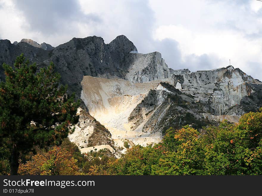 White marble quarry. carrara, italy