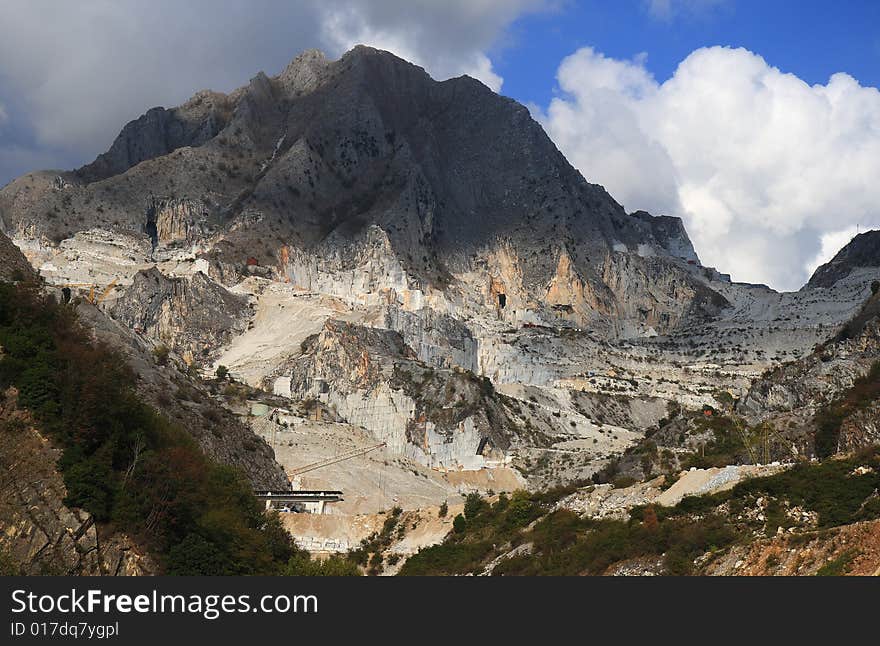 White marble quarry. carrara, italy