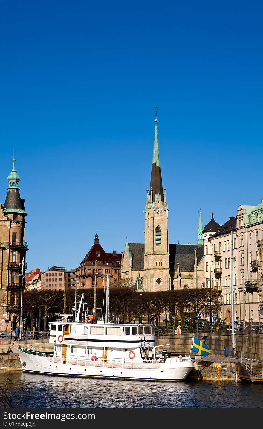 Classical view of winter Stockholm City. Classical view of winter Stockholm City