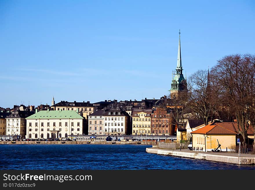 Classical view of winter Stockholm City. Classical view of winter Stockholm City