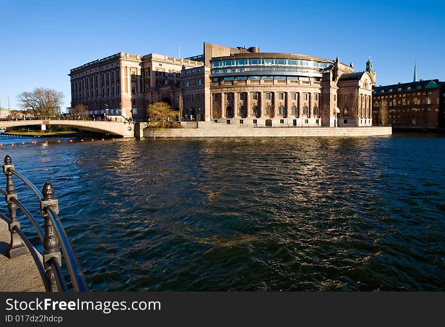 Classical view of winter Stockholm City. Classical view of winter Stockholm City