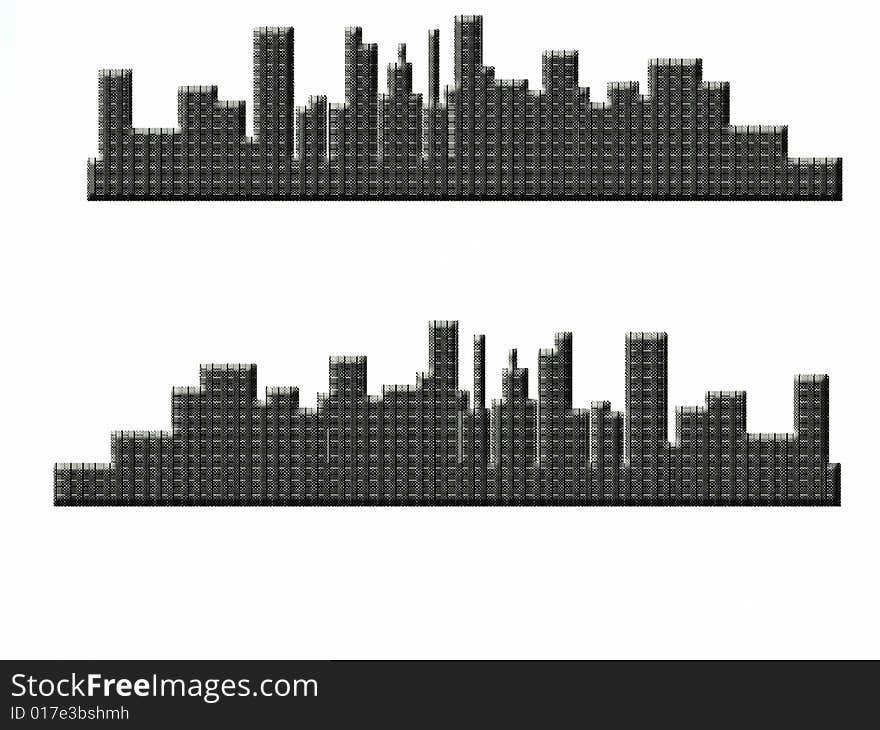 Cityscape pattern similar to manhatten artistic interpretation