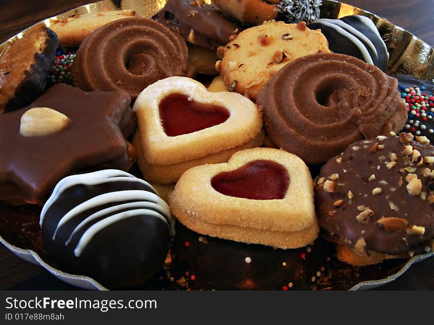 Mixed selection of christmas cookies