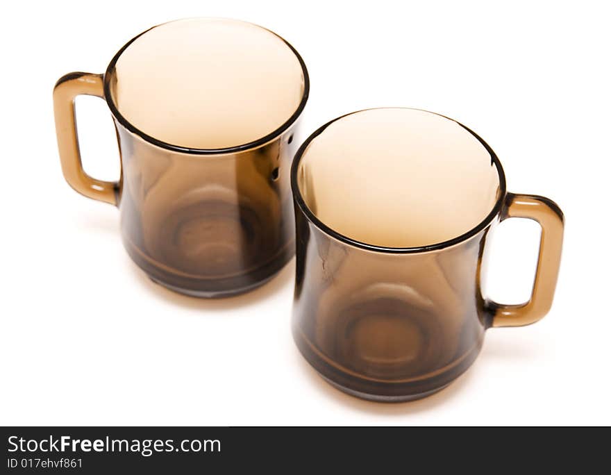 Isolated tea cups on white