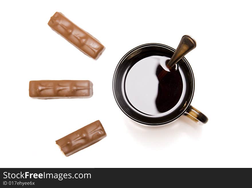 Tea and choco logo isolated