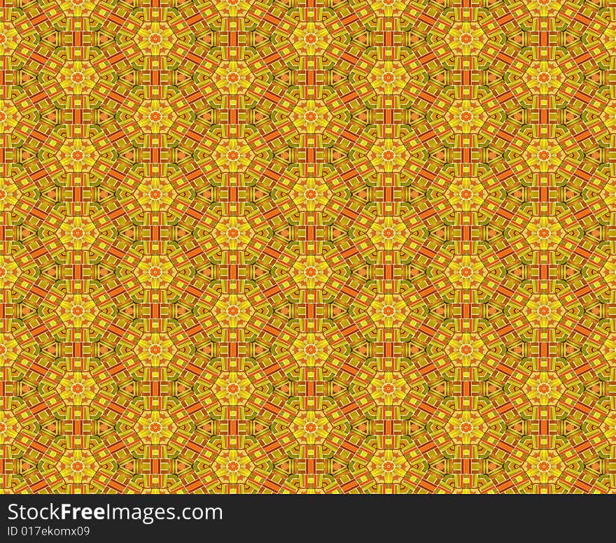 Retro pattern with abstract orange and yellow tiles. Retro pattern with abstract orange and yellow tiles