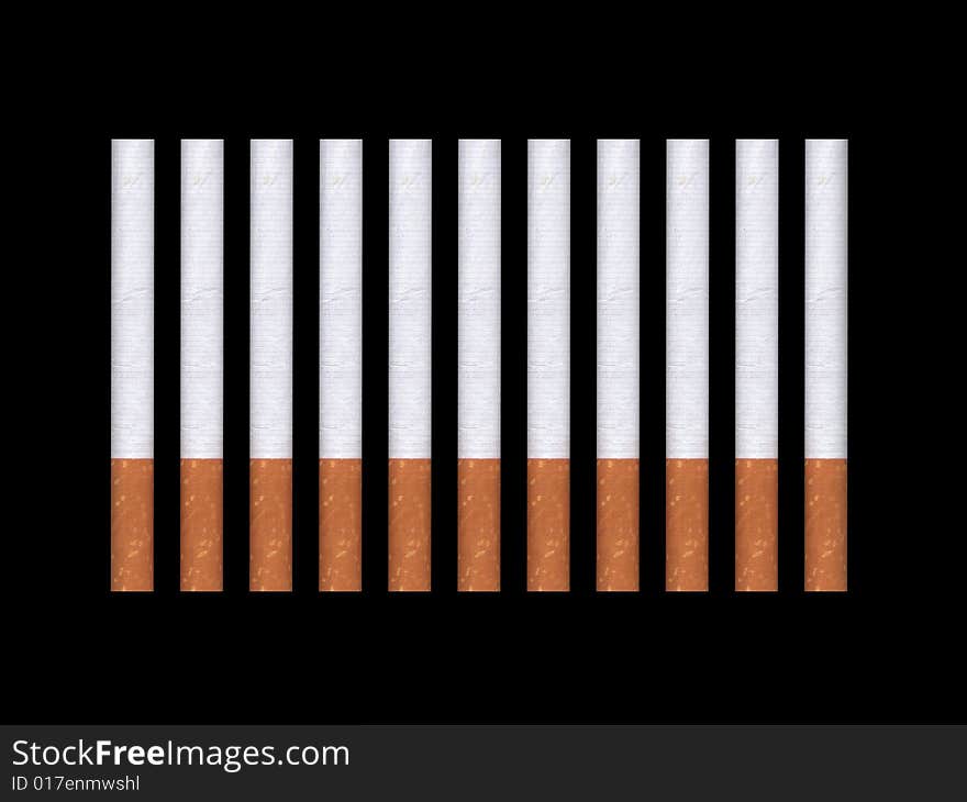 Cigarettes isolated on black background