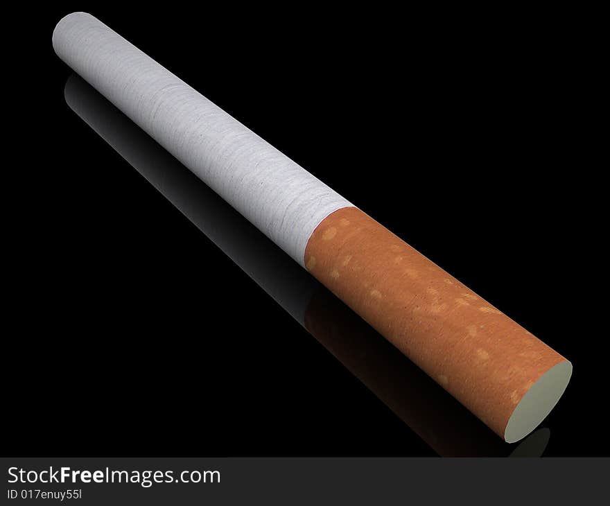 Cigarette isolated on black background