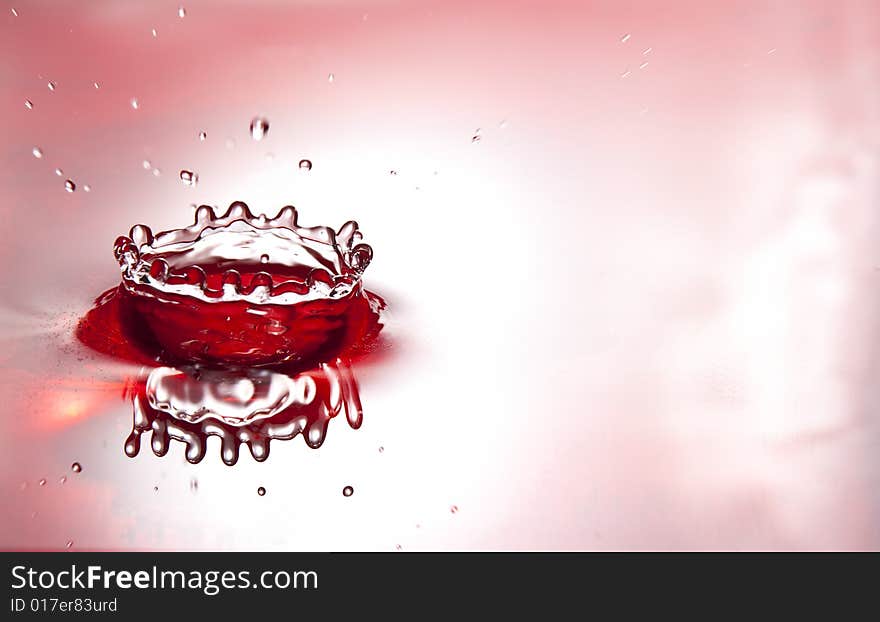 Beauty red liquid crown splash