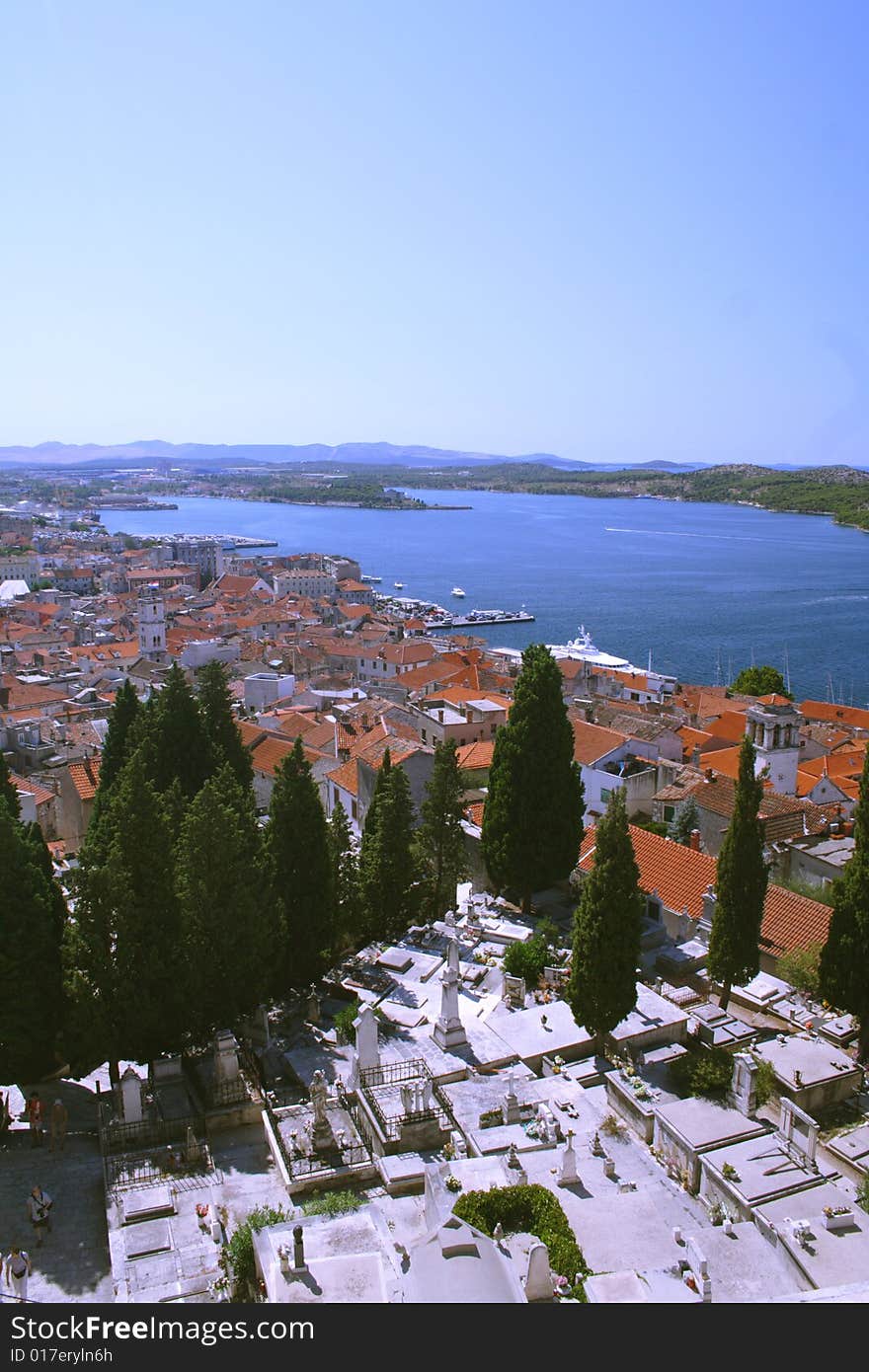 Town and sea in Sibenik. Town and sea in Sibenik