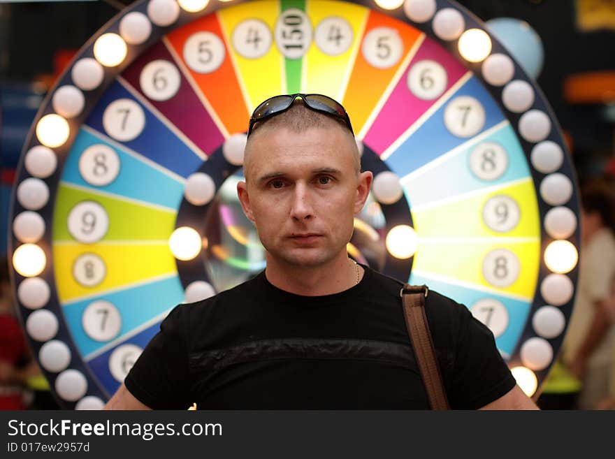 Portrait of man in a casino, Moscow. Portrait of man in a casino, Moscow