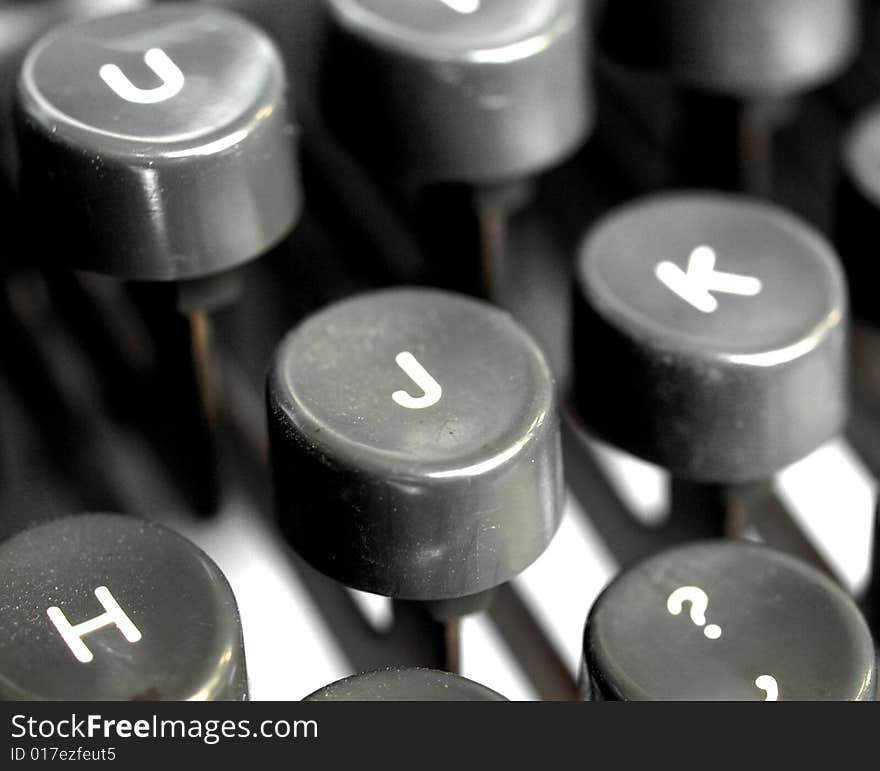 Vintage typewriter keys white letters