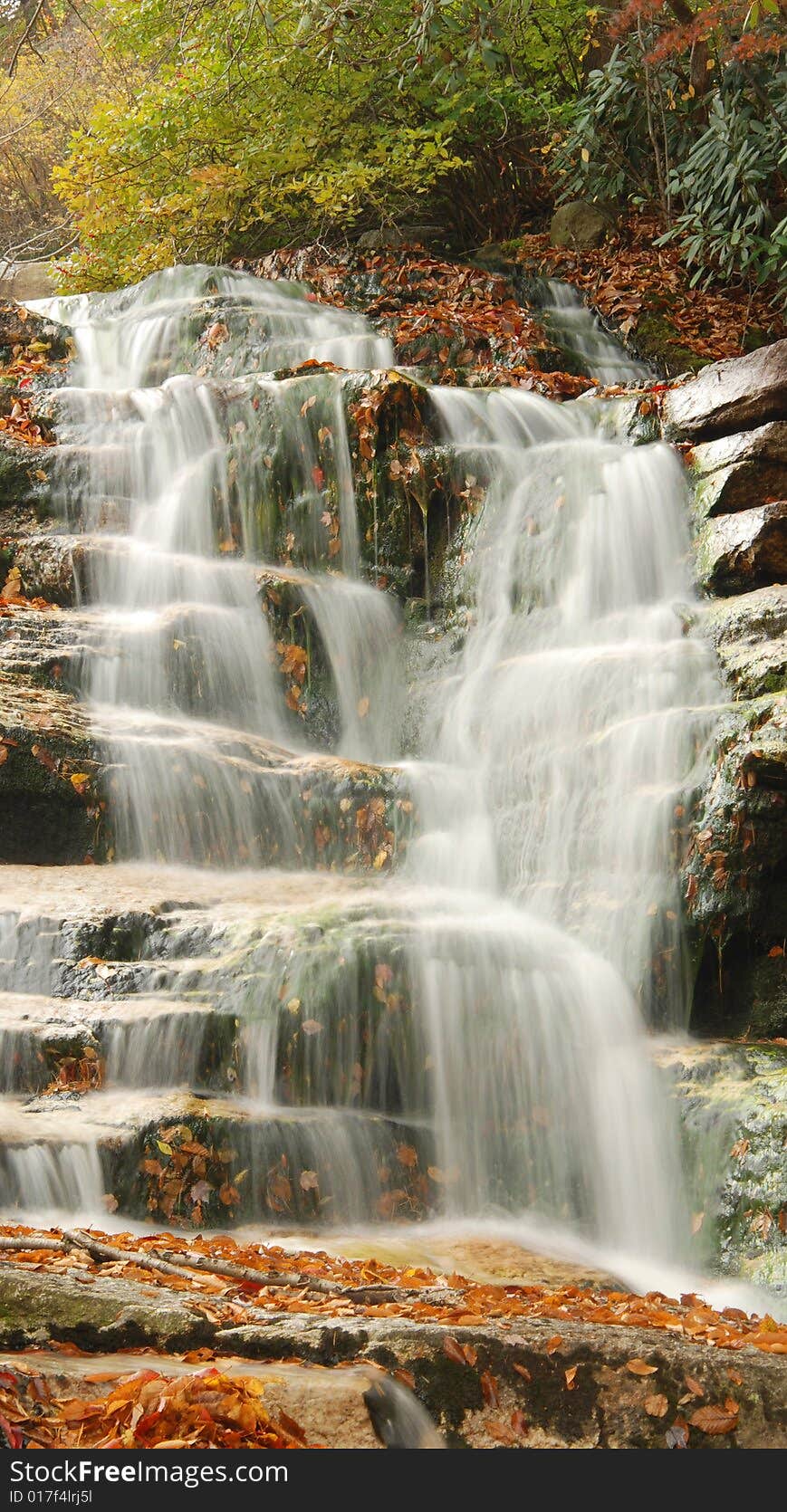 Cascading Mountain Waterfall