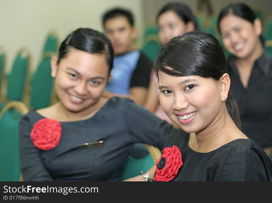 Group of staff at banquet room