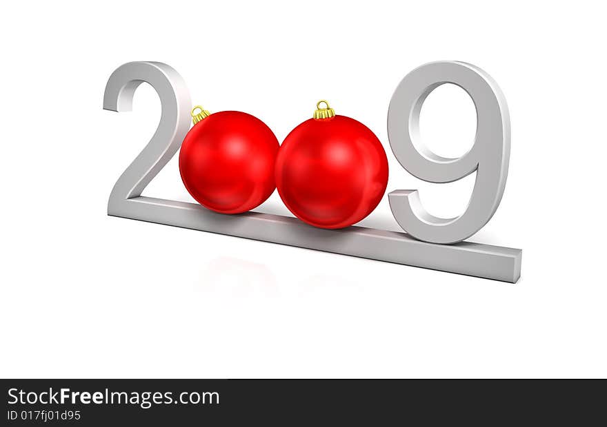 Happy new year on white background