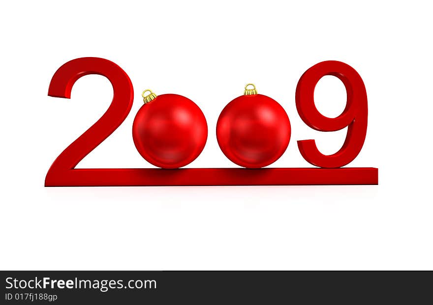 Happy new year on white background