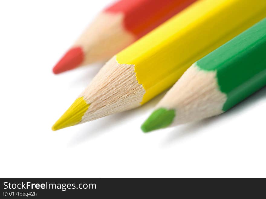 Colorful pencils isolated on white