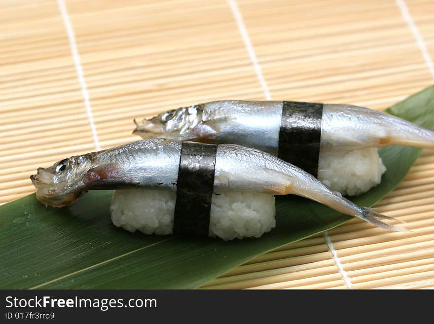 Prepared and delicious sushi