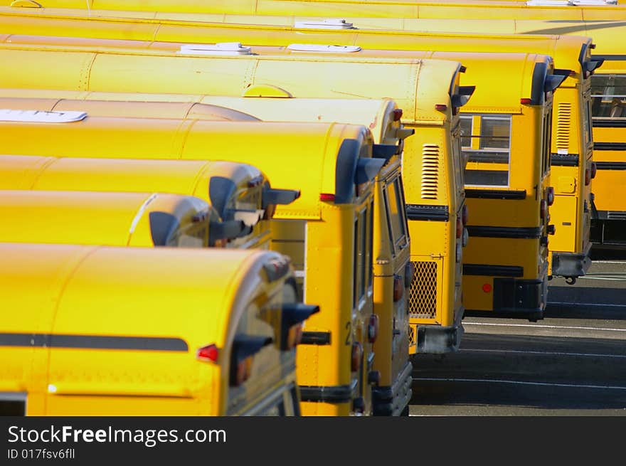 Parked school buses