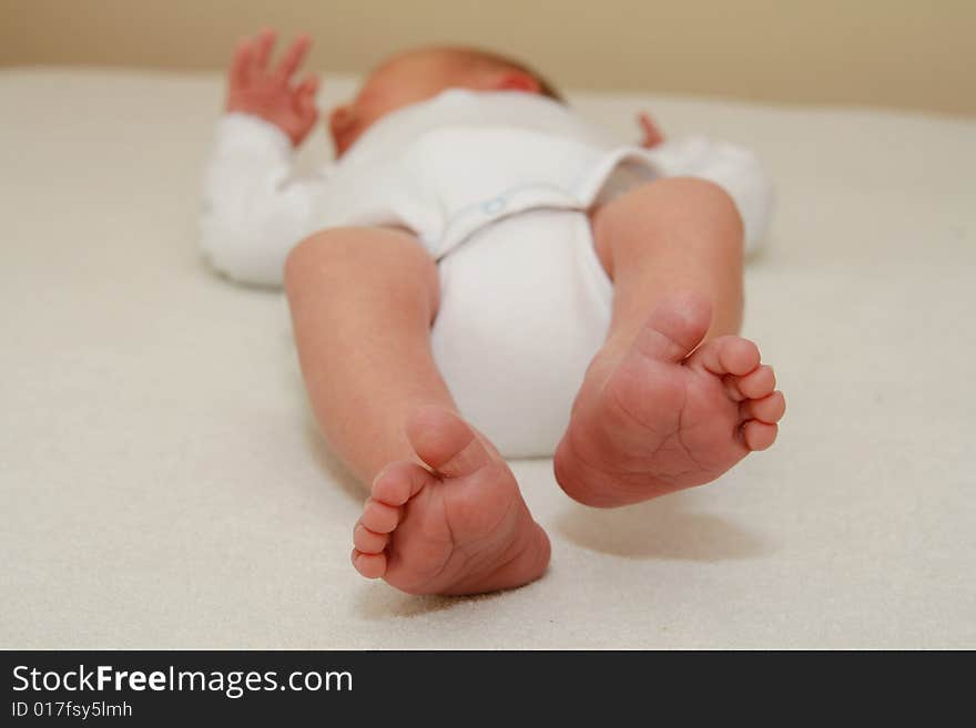 Sweet tiny newborn baby feet