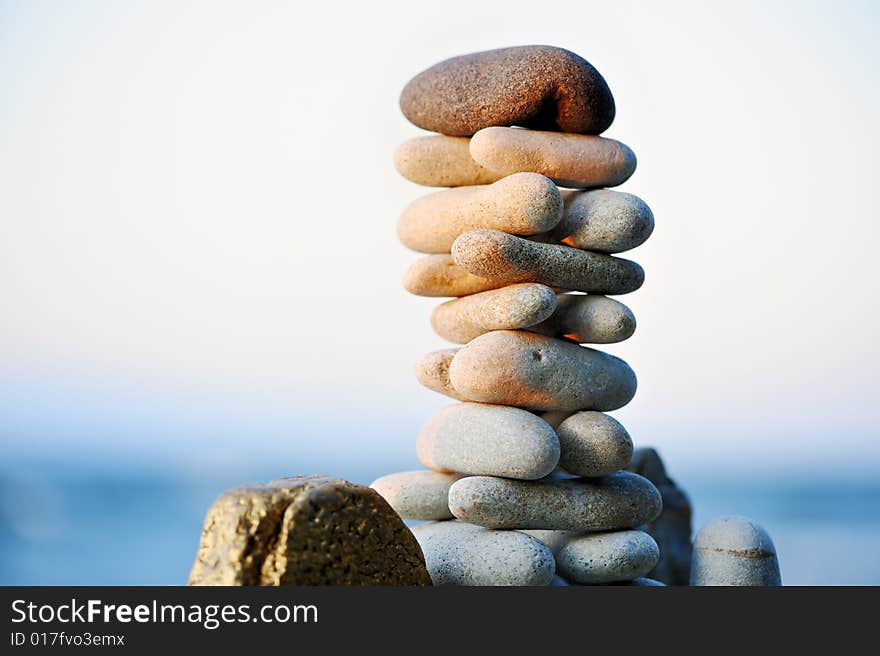 Horizontal image of stones in the beach. Horizontal image of stones in the beach