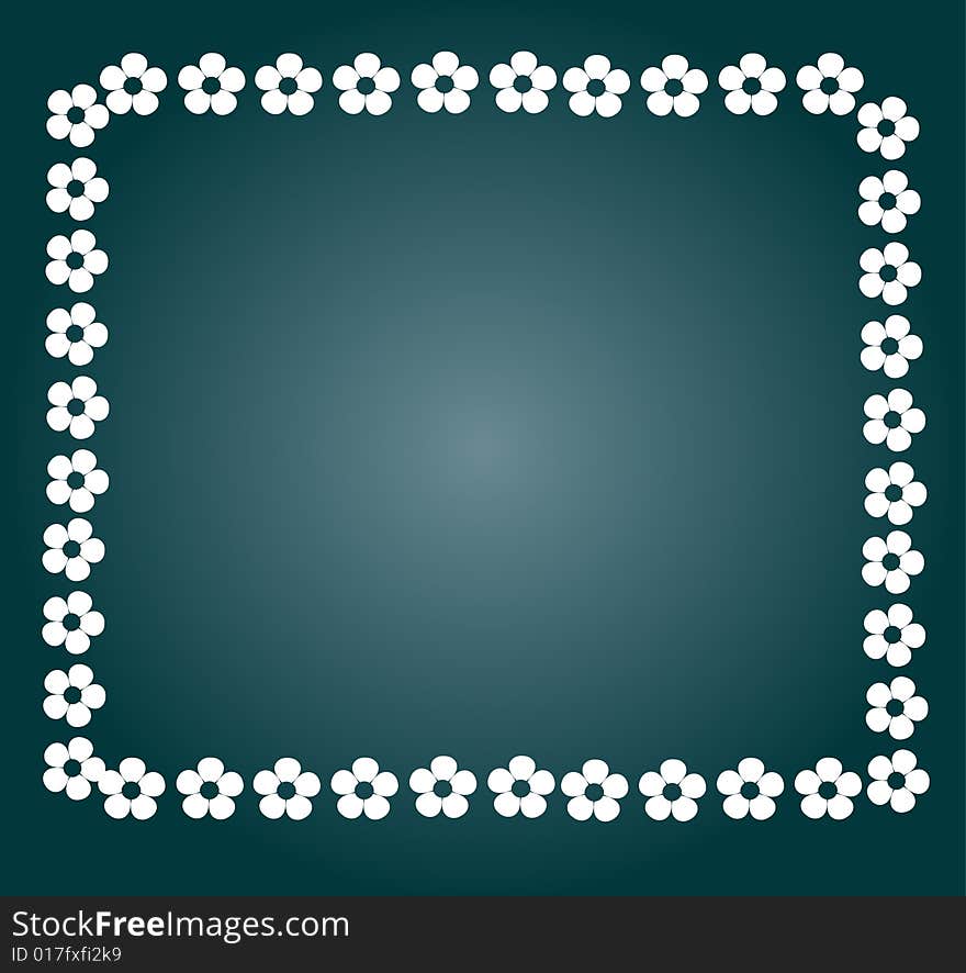 White flowers in a green background. White flowers in a green background