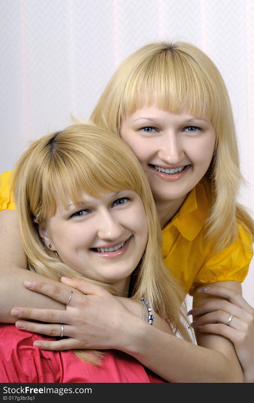 Portrait of two blond sisters